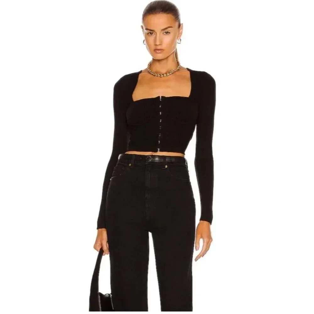 NEW JONATHAN SIMKHAI STANDARD Rib Knit Bustier Top - Picture 1 of 14